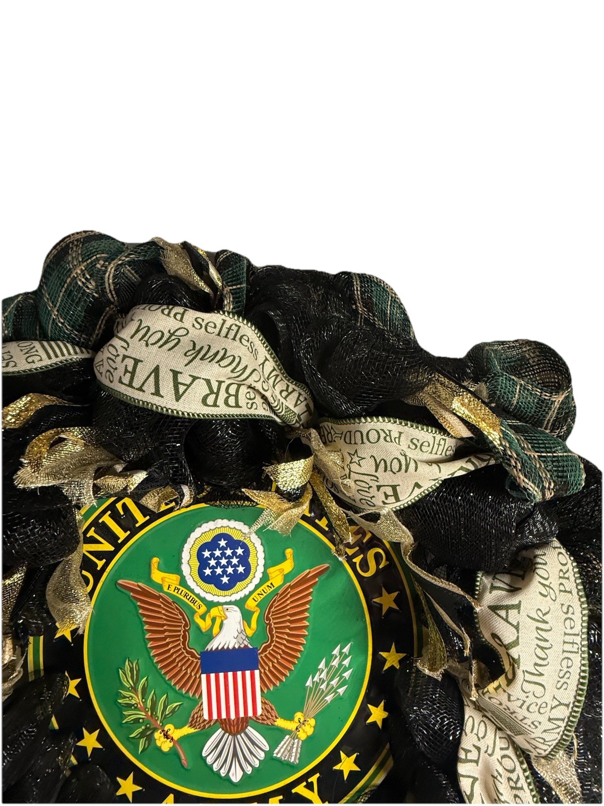 US Army Mesh Wreath 22” Licensed Military Veteran Patriotic Door Wall Decor Gift