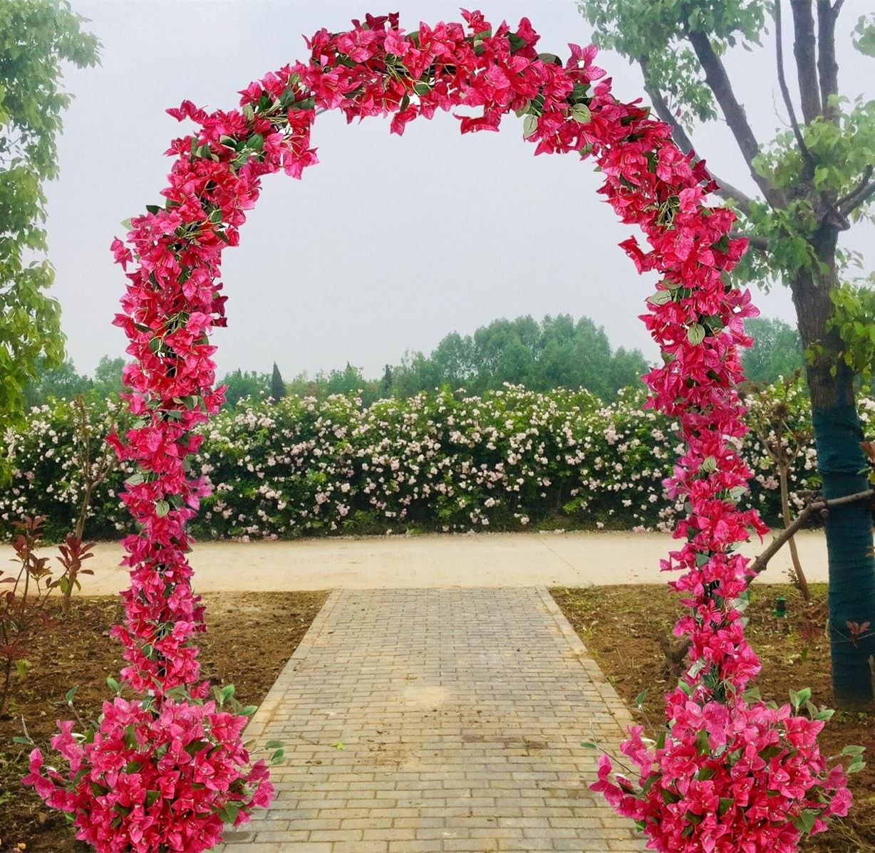 Artificial Bougainvillea Flowers Vines Silk Fuchsia Plants 69″ Long Trailing …