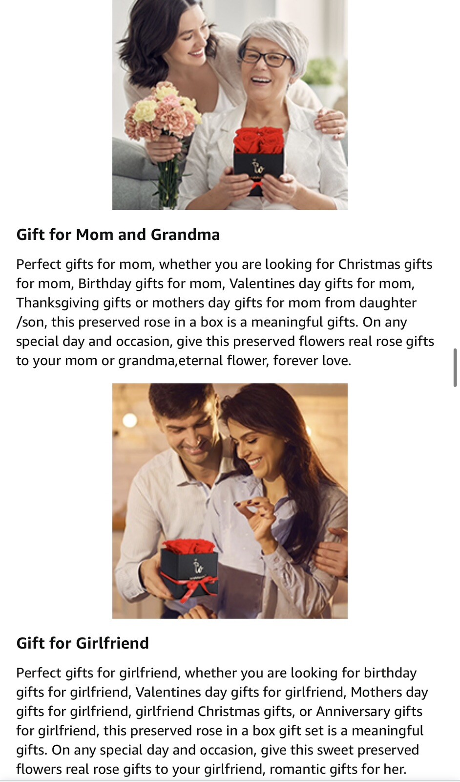 Forever Preserved Roses in a Box – Romantic Gifts for Her – Long Lasting Flowers