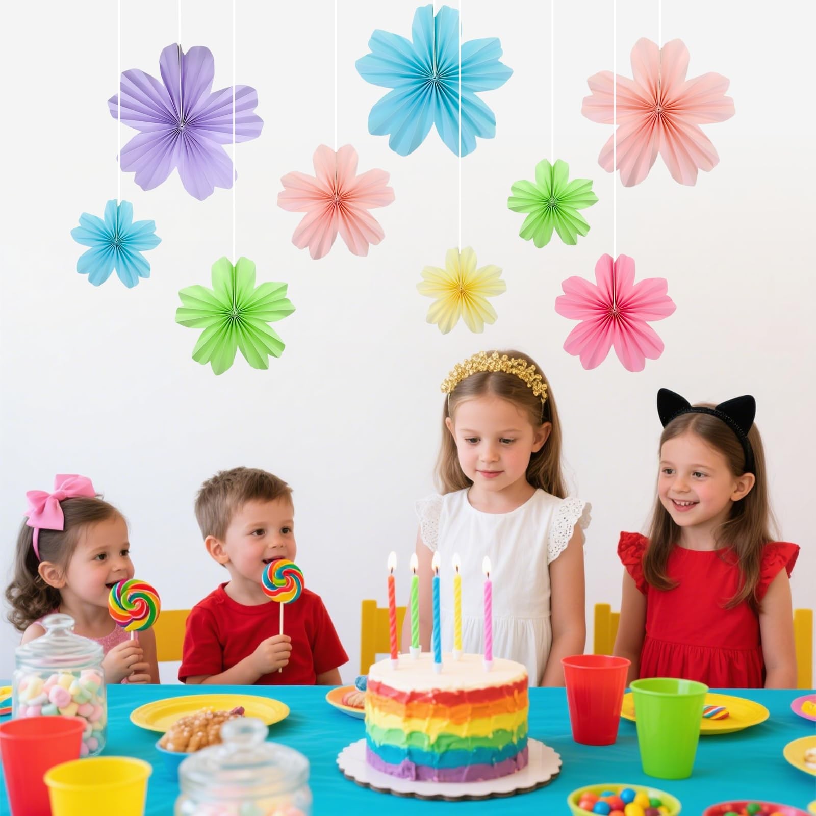 9 PCS Paper Flowers Wall Decorations Giant Floral Classroom Decor 814 Inch