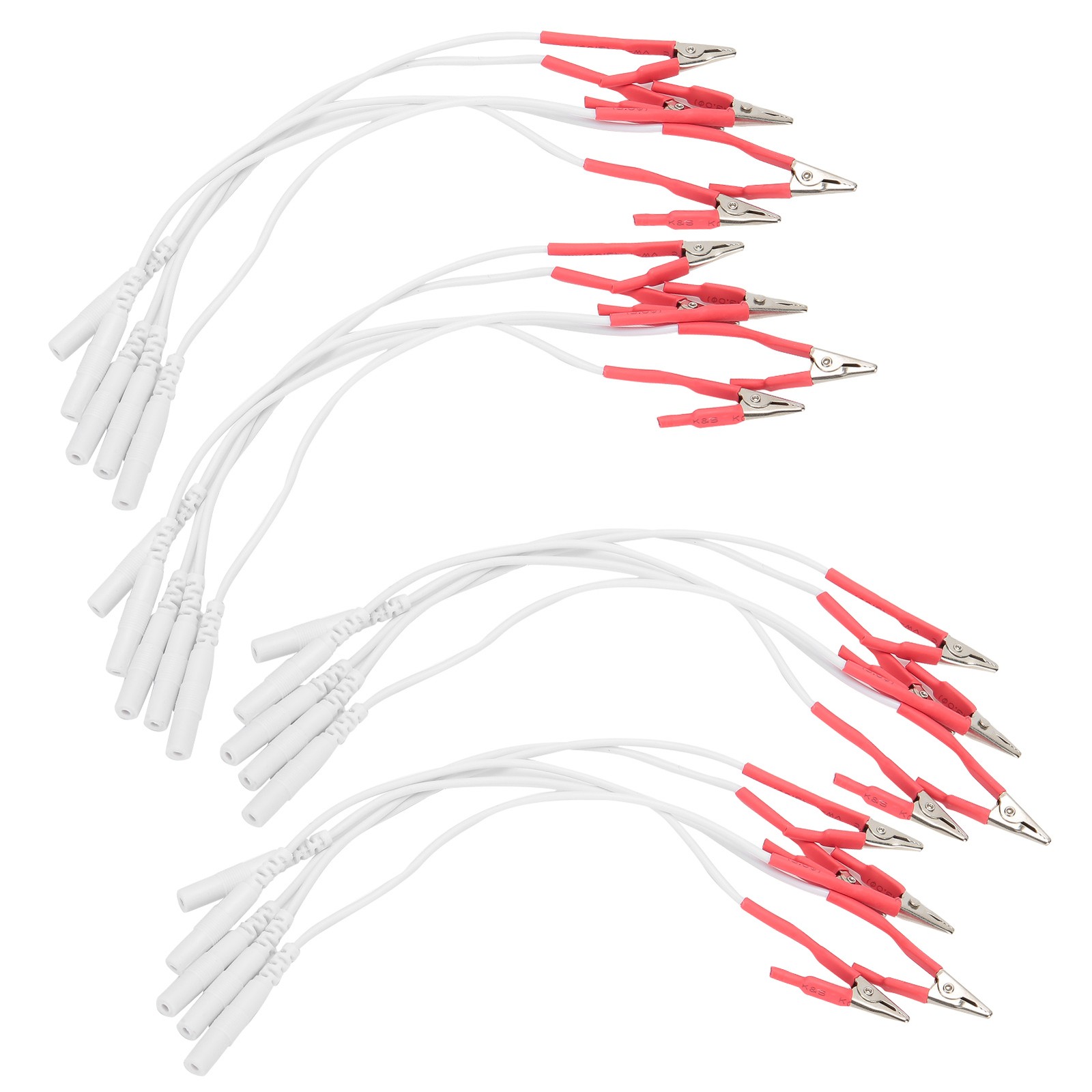 20pcs Clip Electrode Wires Durable For TENS Unit Therapy