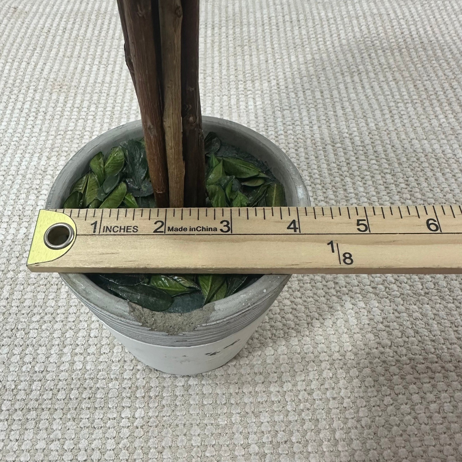 Preserved Boxwood Topiary Tree Round Ball in Distressed Grey Pot 15 Inch Green