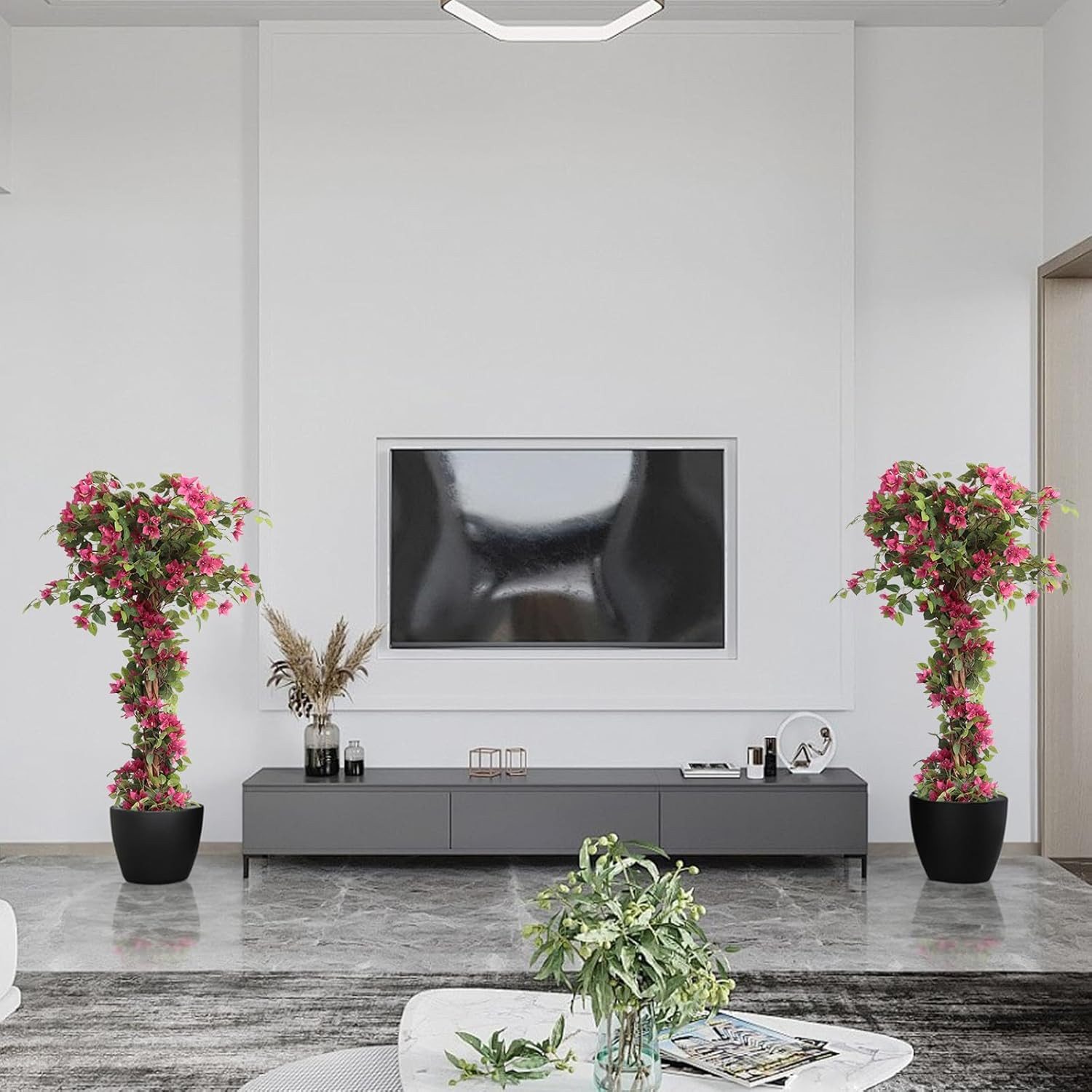 5FT Faux Bougainvillea Trees in Pot – Indoor/Outdoor Decor – 2 PCS
