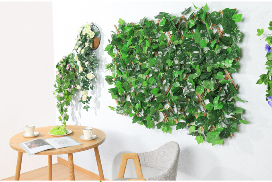 2.3m green silk artificial fake Hanging garland ivy leaf plants vine home decor
