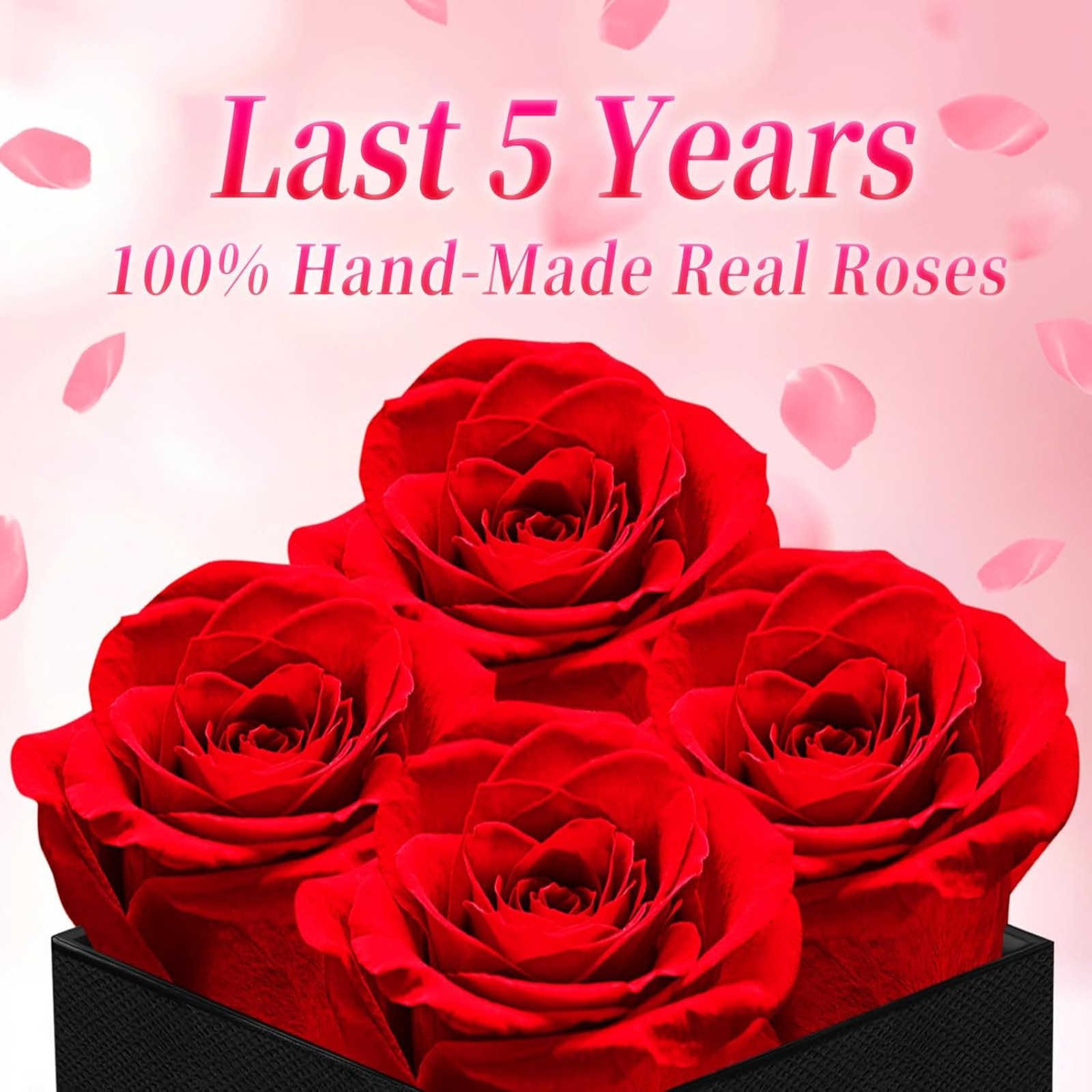 Forever Roses Luxury Gift Box for Women Men Preserved Flowers Bouquet for