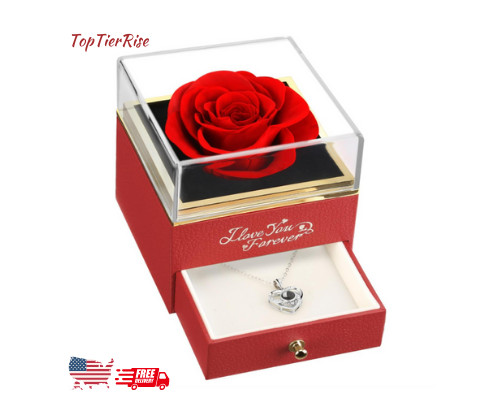 Valentines Day Gifts for Her, Preserved Real Red Rose, Forever Flowers Rose Gift