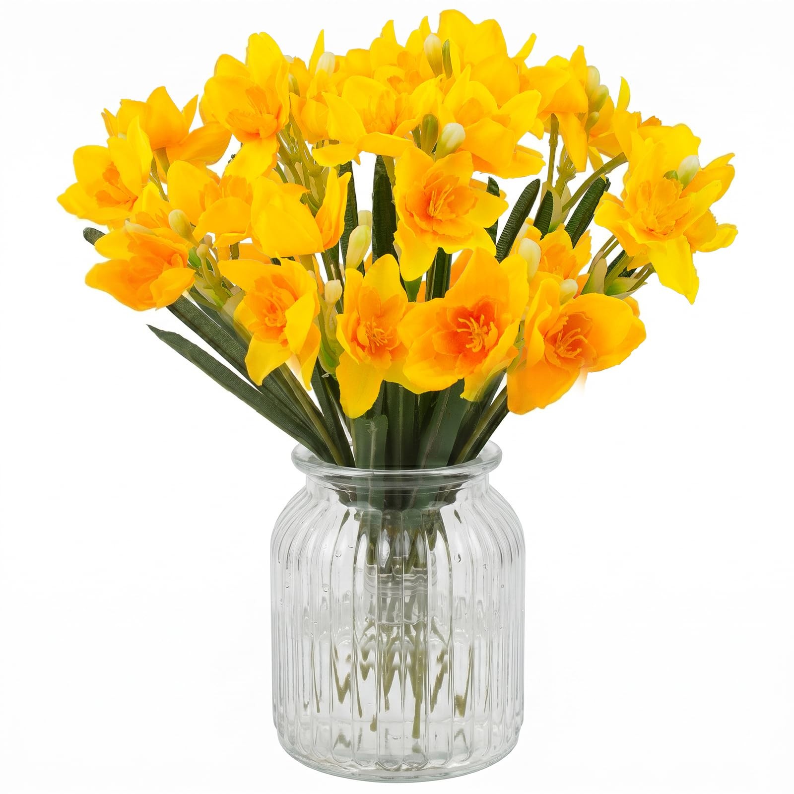 10 Pcs Artificial Daffodils Flowers Narcissus Faux Spring Flowers Fake Silk D…