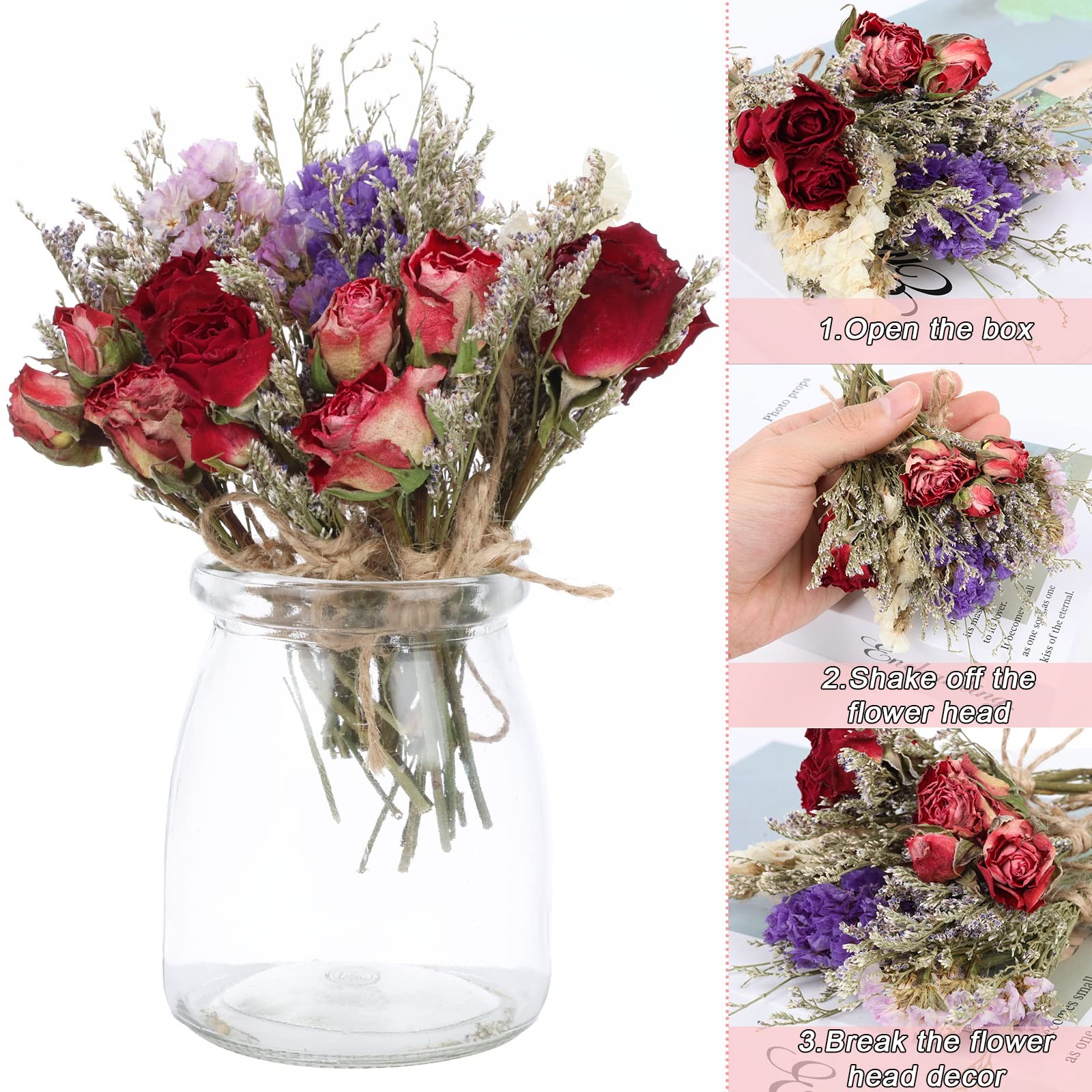 Dried Flower Bouquets Mini with Stem Floral Arrangement for Vase DlY