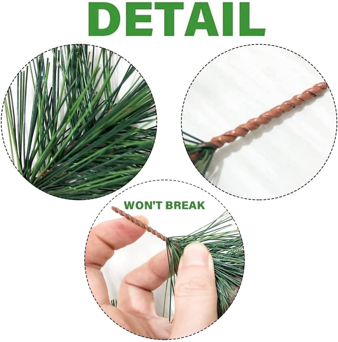 Artificial Green Pine Needles Branches Fake Small Pine Twigs Stems Evergreen