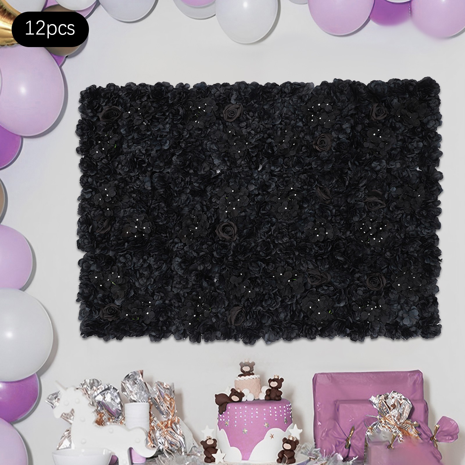 12 Pcs Flower Wall Panel, Artificial Flower Backdrop, Flower Panels For Backdrop