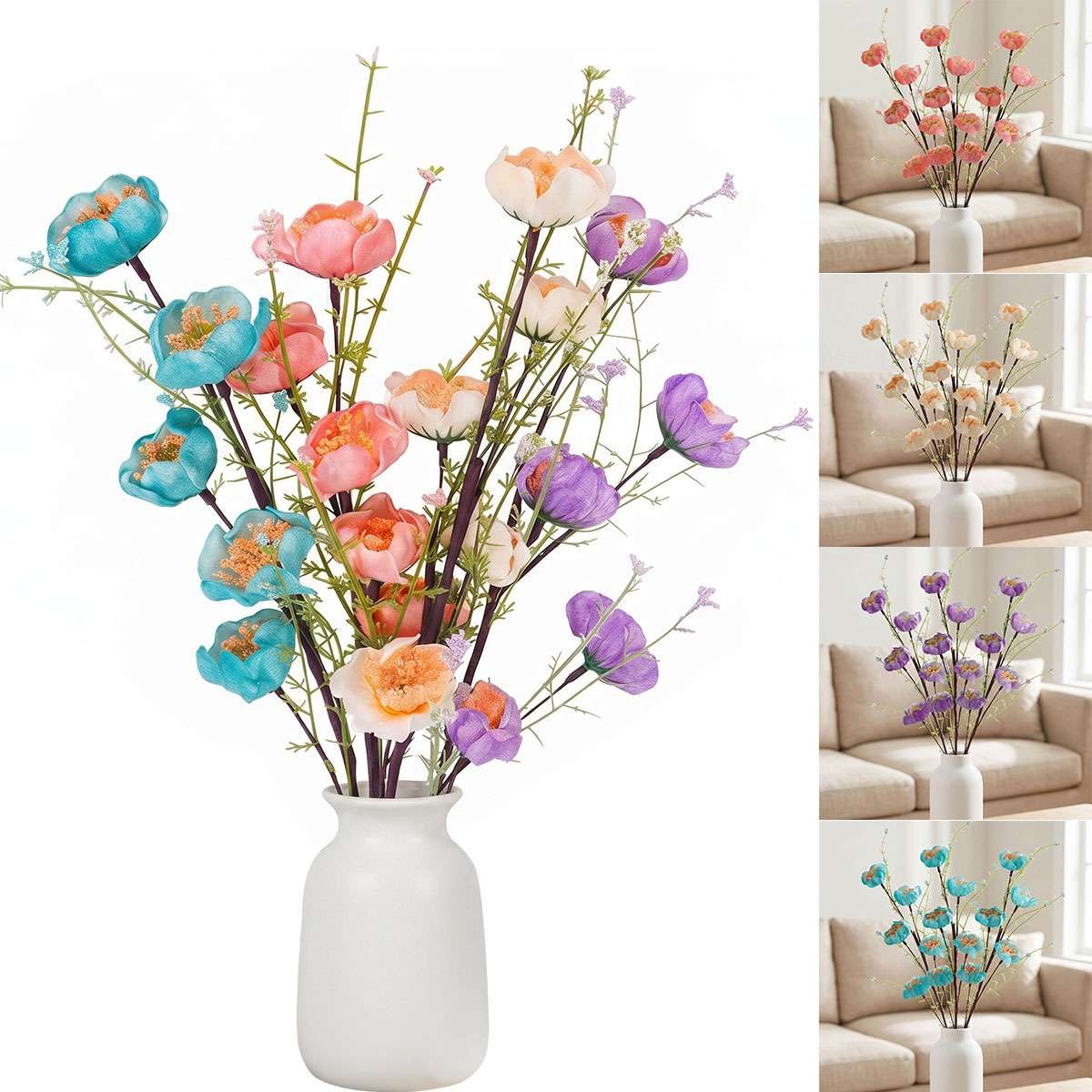 Artificial Silk Rhododendron Flowers Ornaments Home Wedding Decor UV Resistant