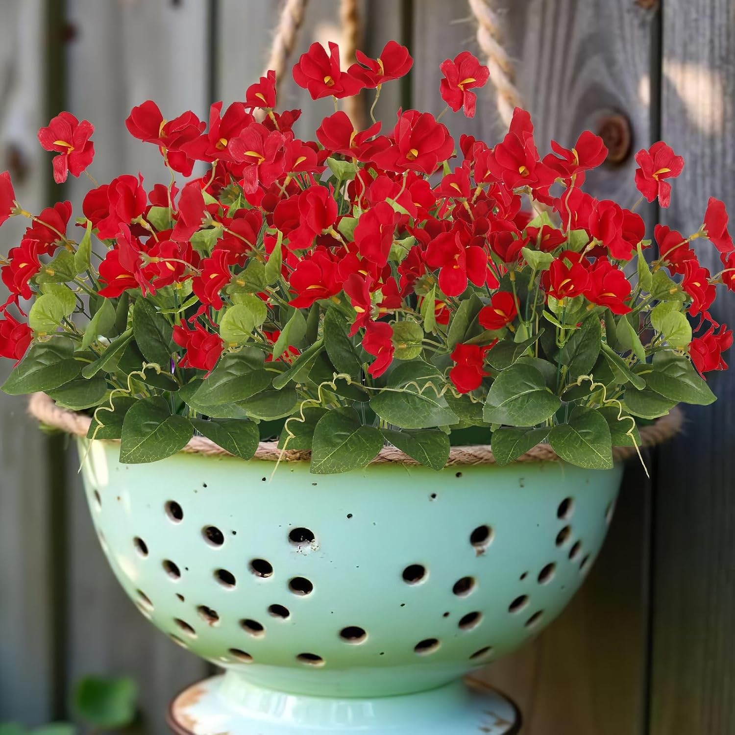 2 Pcs Artificial Flowers for Outdoors Hibiscus Faux Impatiens Outdoor Planters