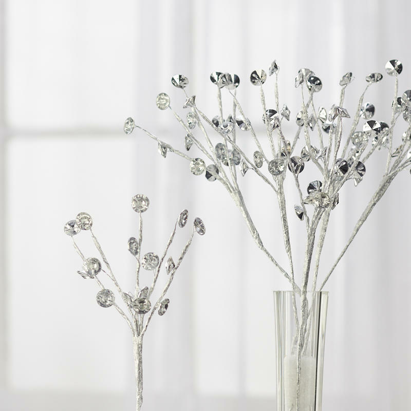 Factory Direct Craft Silver Diamond Rhinestone Sprays | Set of 6
