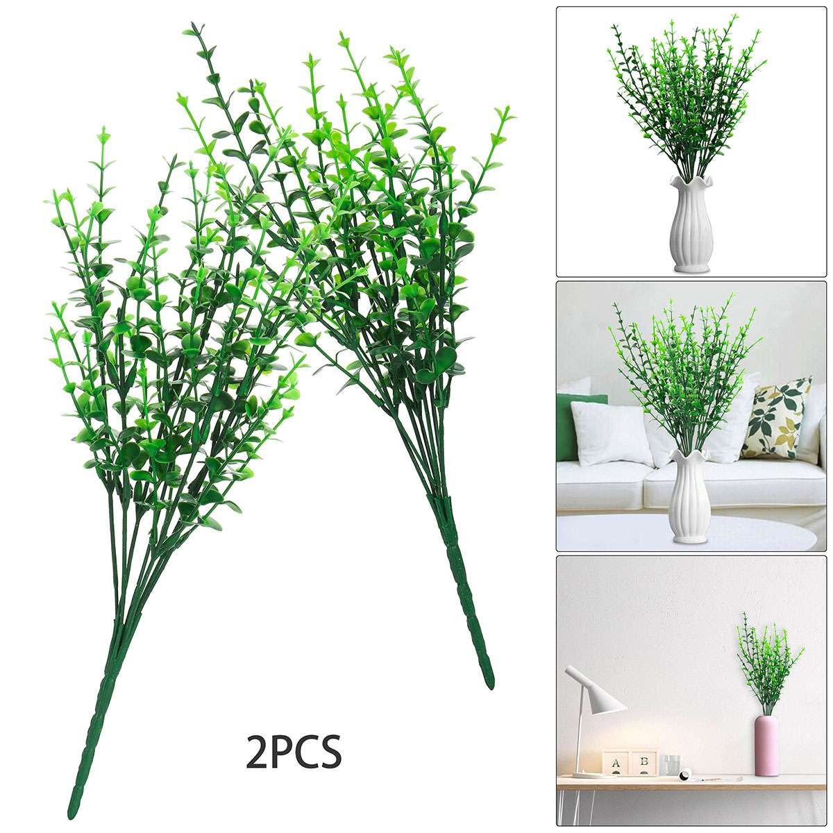 LOT Artificial Eucalyptus Stems Fake Plants Greenery Decor Eucalipto Leaves new