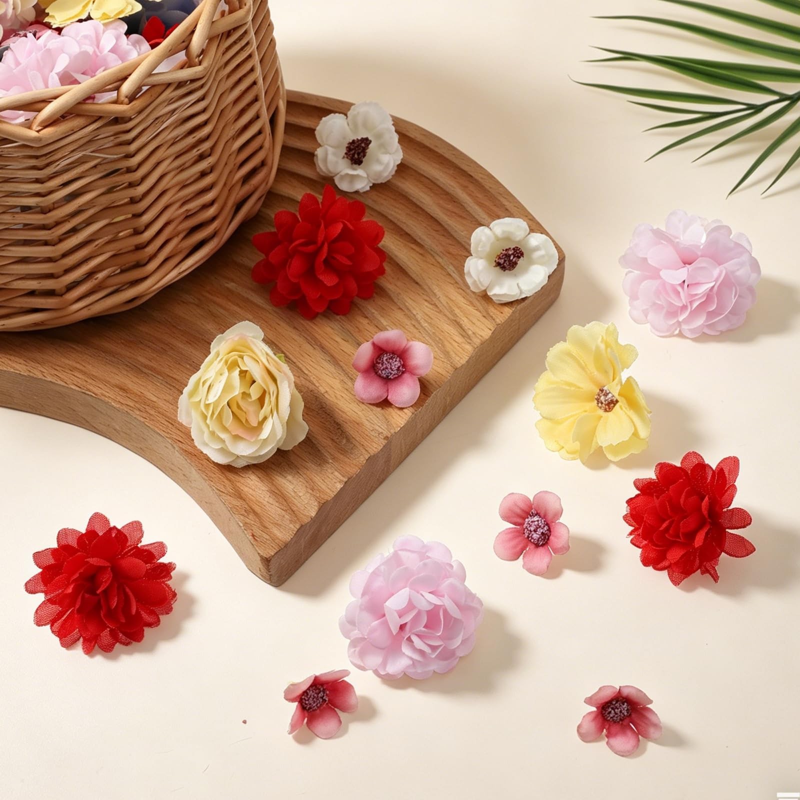 50 PCS Fake Flower Heads Small Artificial Flowers Spring Silk Flowers for Cra…