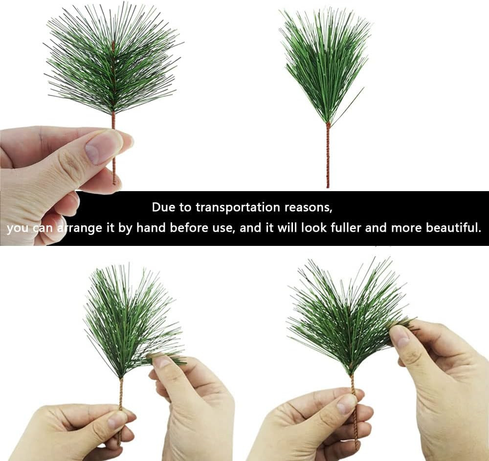20 PCS Artificial Pine Branches Green Pine Needles Small Pine Twigs Stems Picks