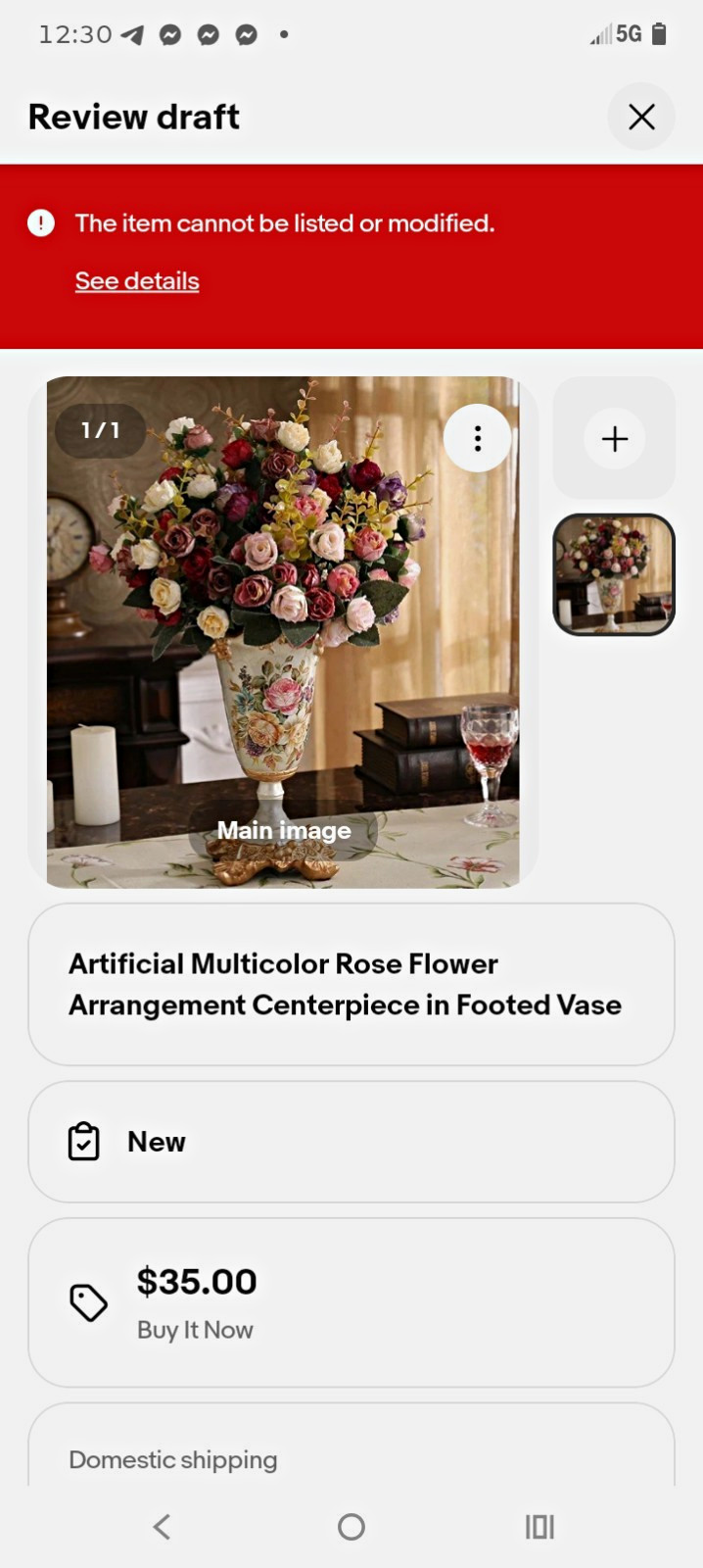 Artificial Multicolor Rose Flower Arrangement Centerpiece Table Decor