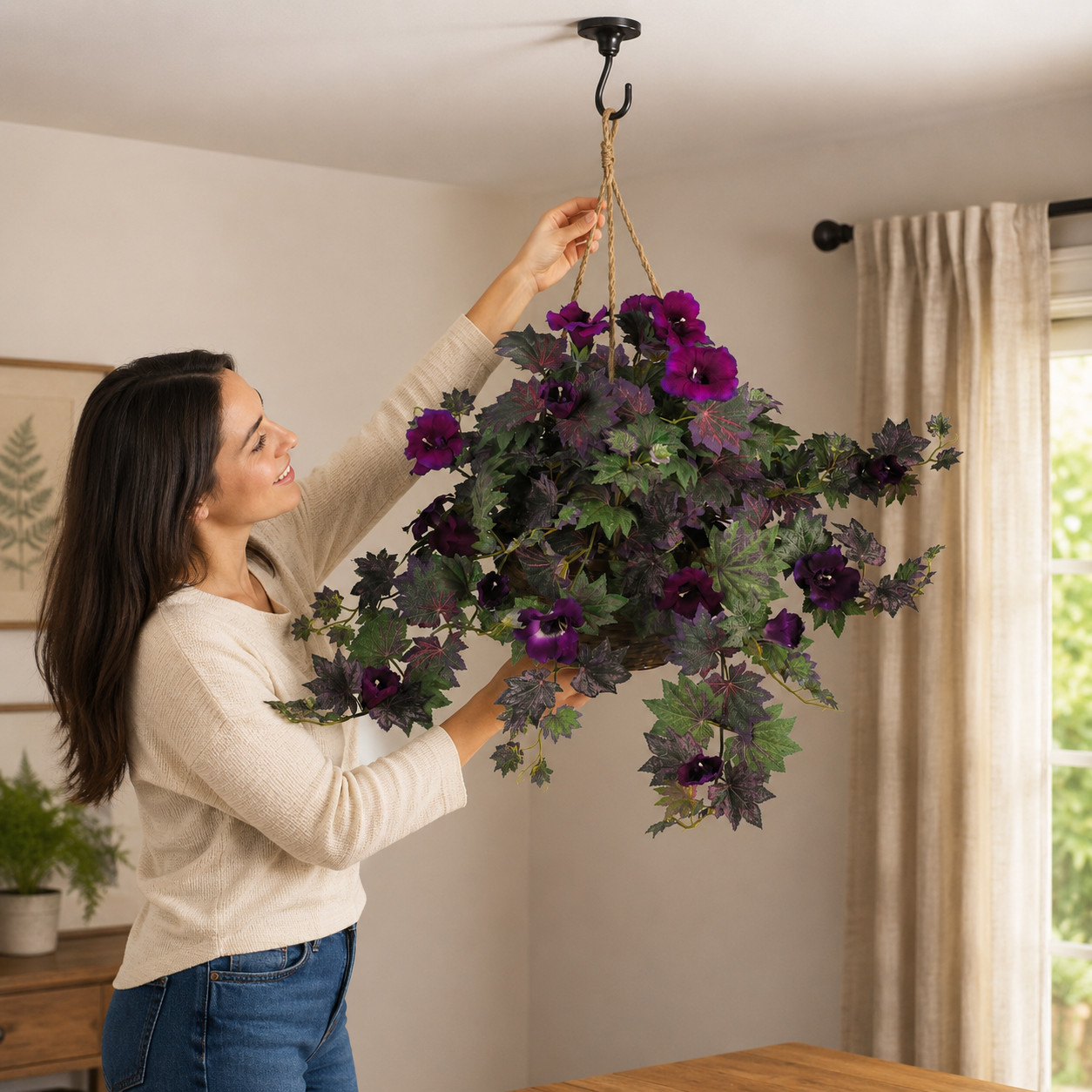 24″ Morning Glory Hanging Basket