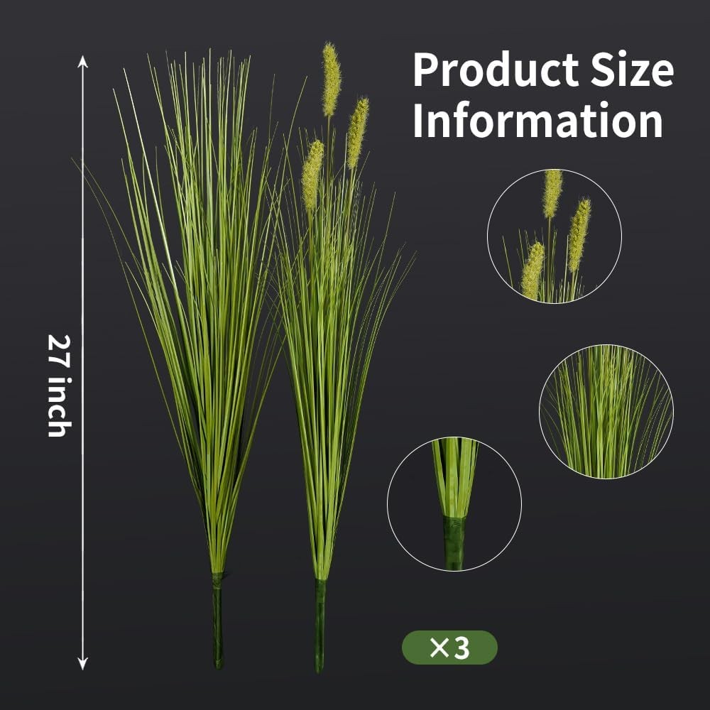 Artificial Plants 6PCS 27“ Fake Tall Onion Grass Faux Plant,Artificial Grass