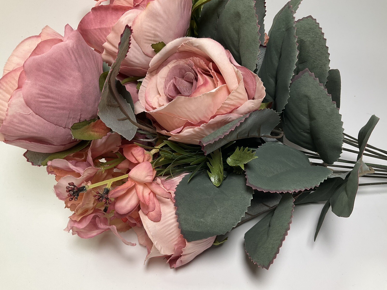 Big Artificial Peony Flowers Bouquet for Decoration Classic Silk Fake Light Pink