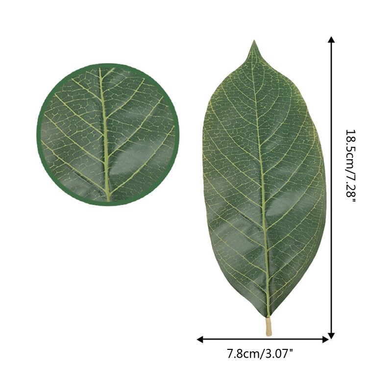 Artificial Magnolia Leaves Fake Single Leaf Picks for Magnolia Green Leaves