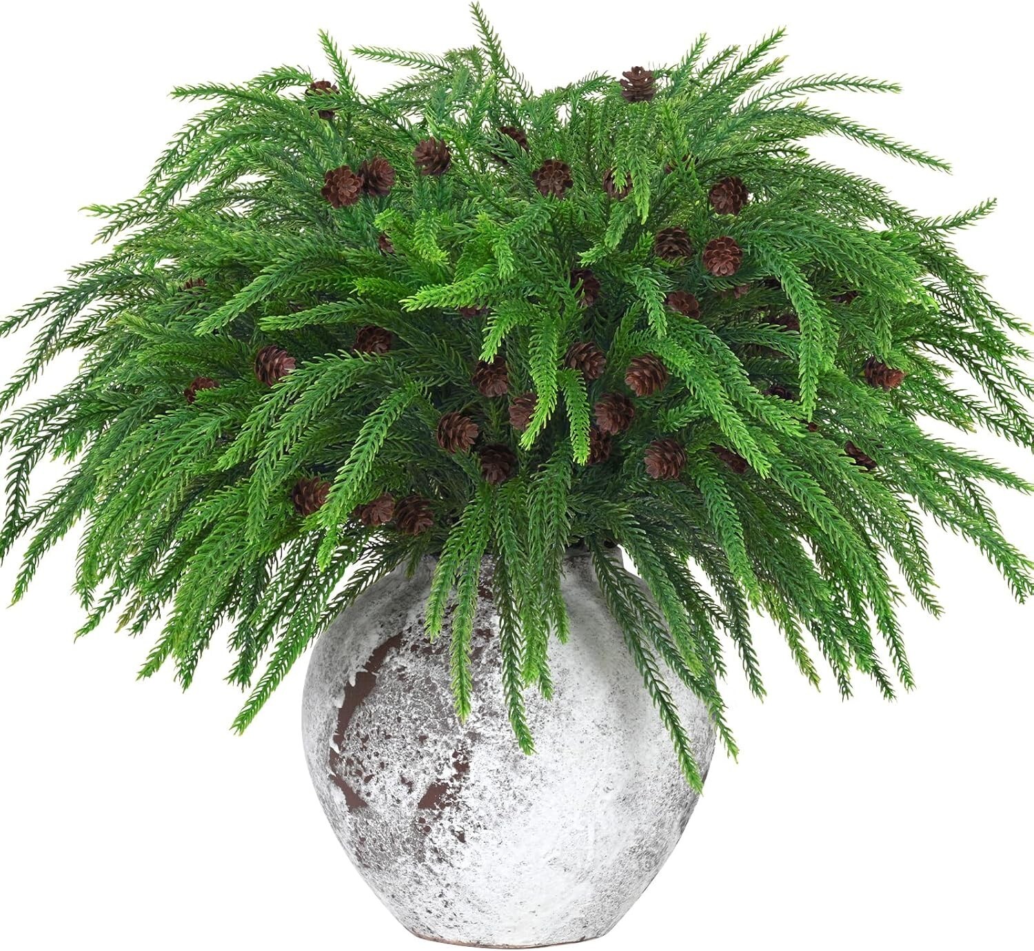 Dolicer 12 Pcs Christmas Decorations Norfolk Pine Stems, 17.7’’ Real Touch Norfo