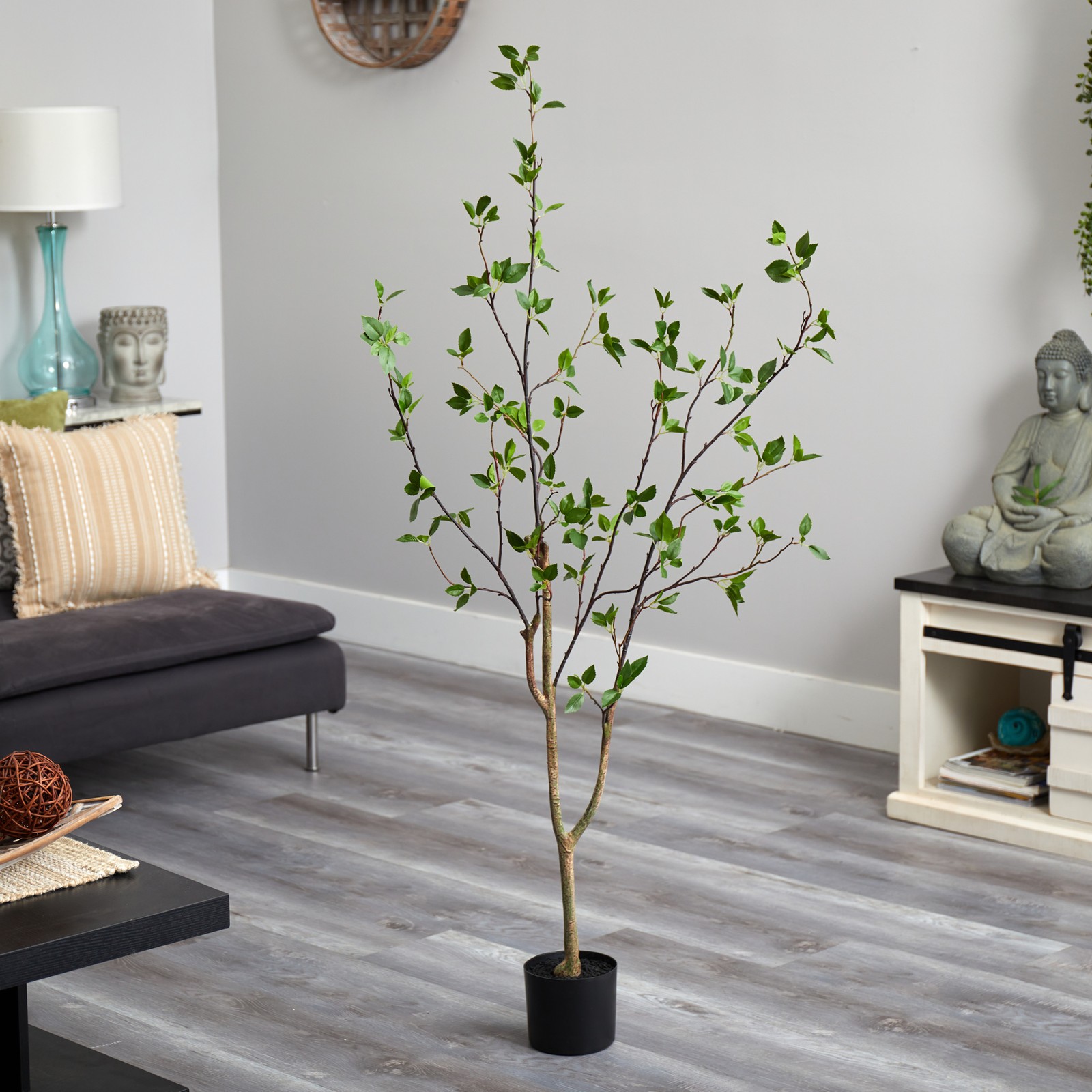 Nearly Natural 5ft Minimalist Citrus Artificial Tree in Green