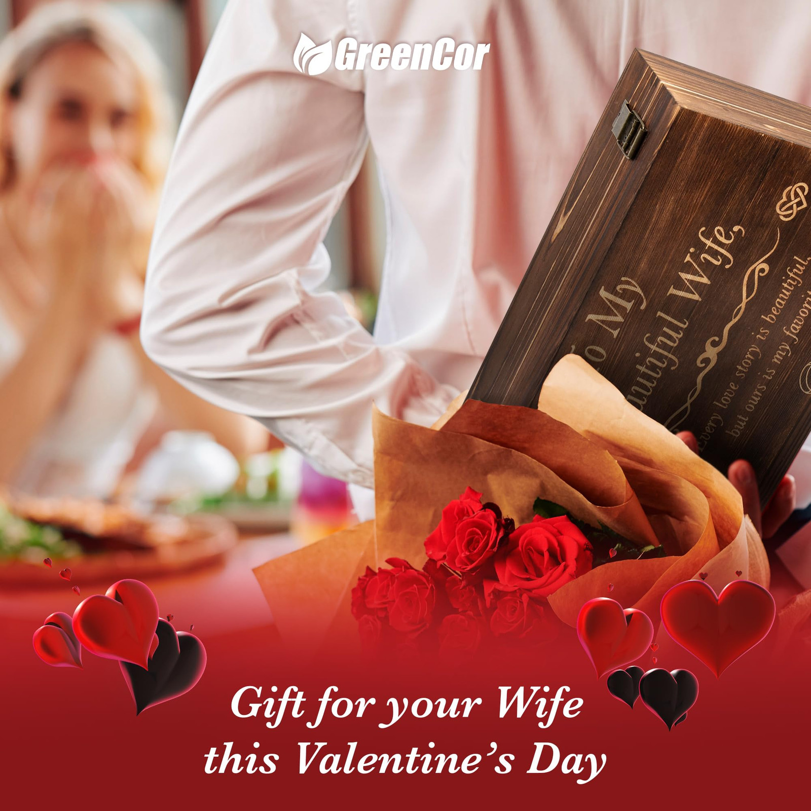 Valentines Day for Wife Her Anniversary Women Engraved Wooden Gift Set ‘To My…