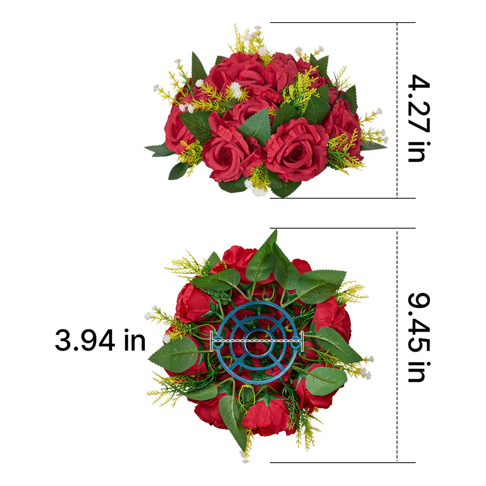 Uimoso Artificial Flower Balls for Wedding Decorations, Set of 10, Red