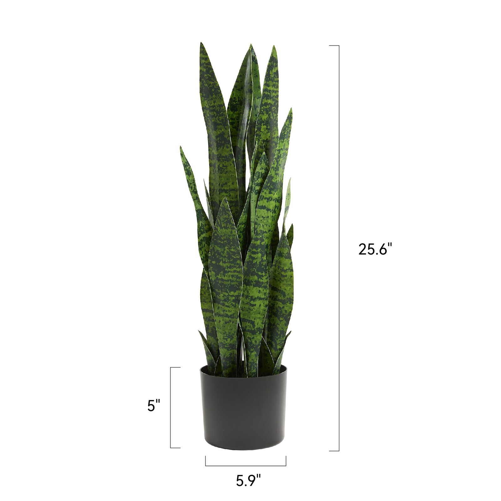 25.6” Artificial Snake Plant Sansevieria Indoor, 32 Leaves Lifelike Faux Pla…