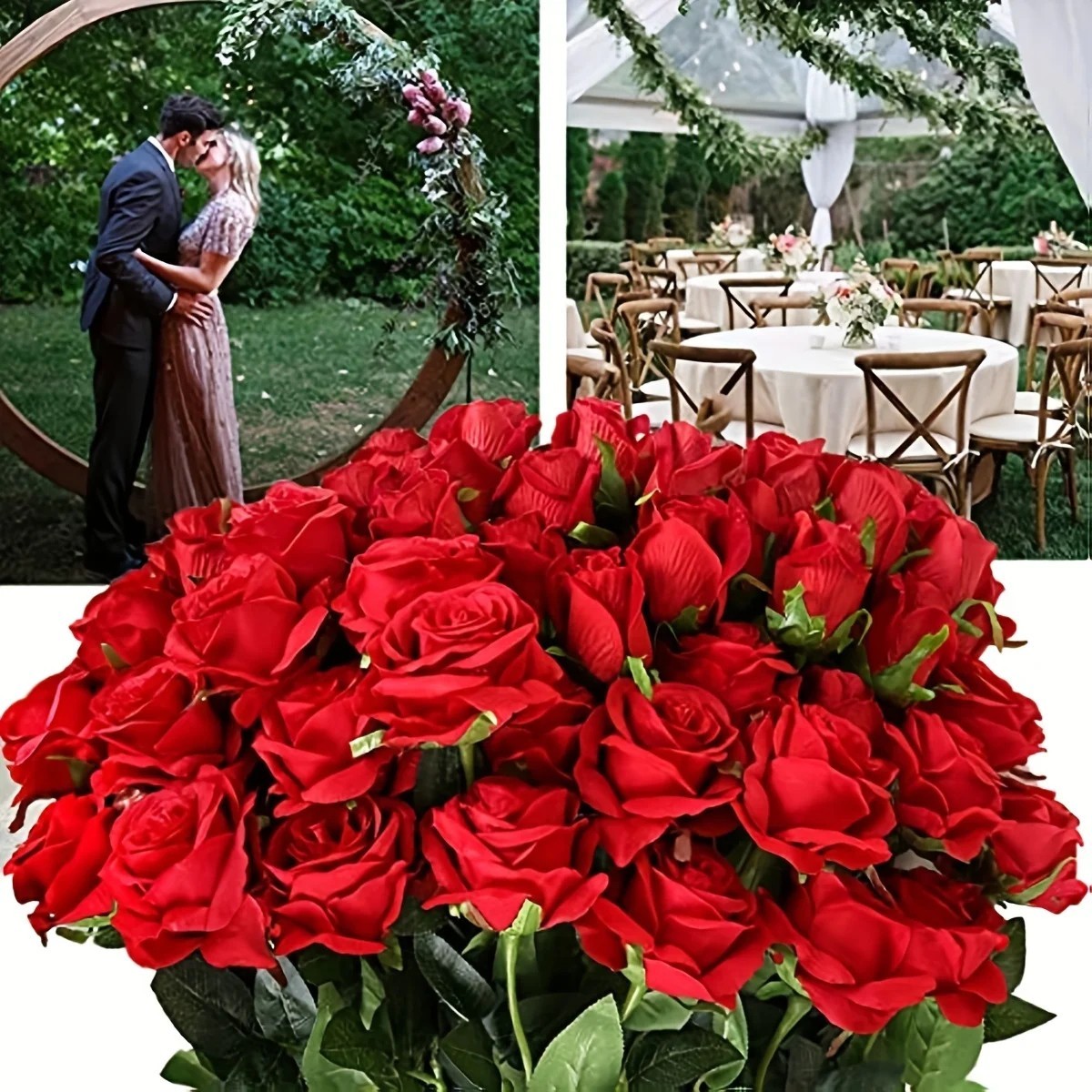 12pcs Realistic Artificial Rose Bouquet for Birthdays, Weddings gift for wife GF