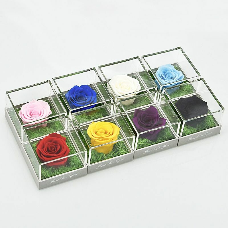 Preserved Fresh Rose Flower Jewelry Box Birthday Wedding Valentine Gifts Womens