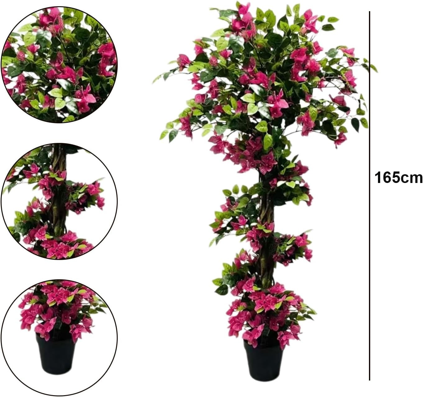 Artificial Bougainvillea Tree with Flower Faux Realistic Fake Potted Plant 165cm