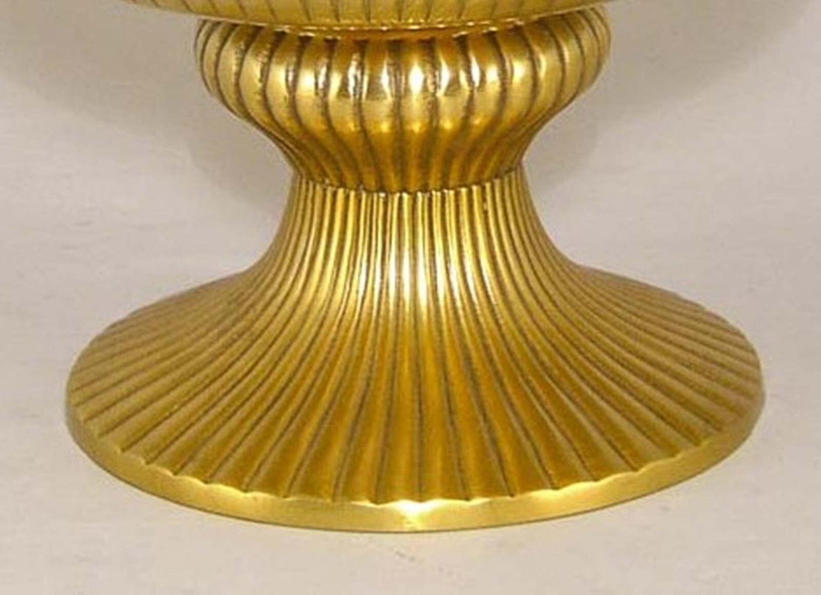 Compote Bowl 12″D 8.5″Hi Revere Gold Finish Aluminm Pedestal Base FREE SHIPING