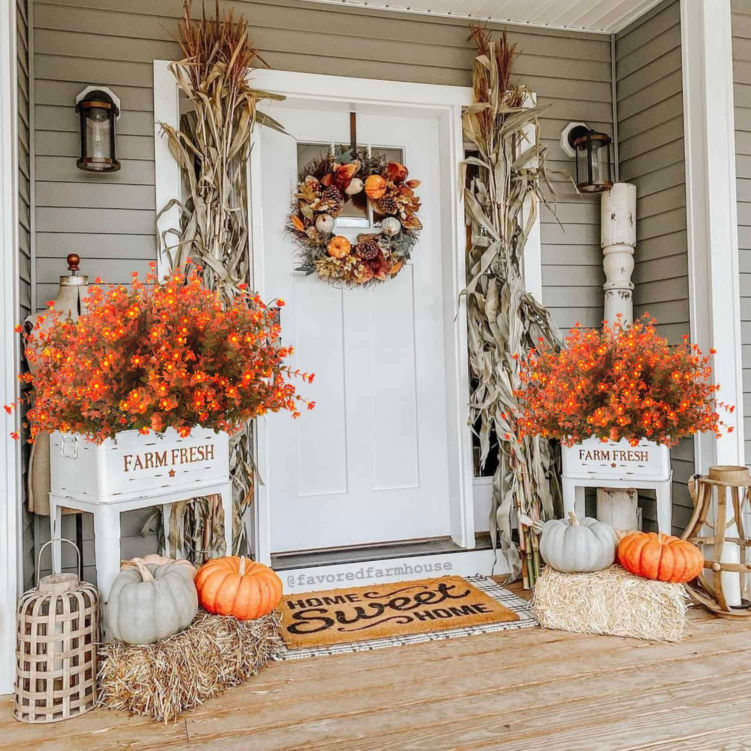 12 Bundles Faux Fall Flowers – No Fade Autumn Decor for Home & Events