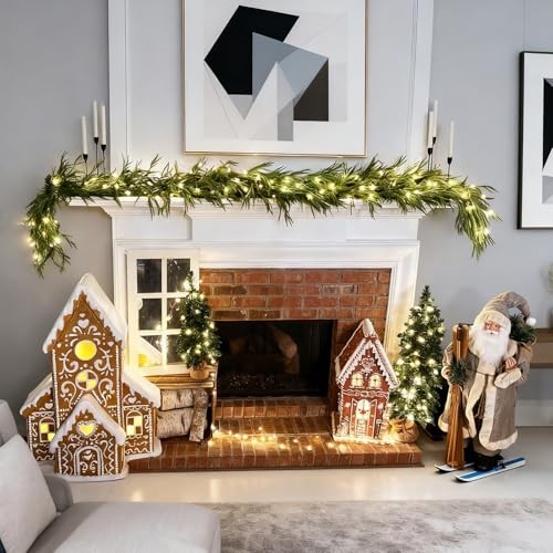 Artificial Norfolk Pine Garlands, Christma Real Touch Winter Pine 9Ft 1
