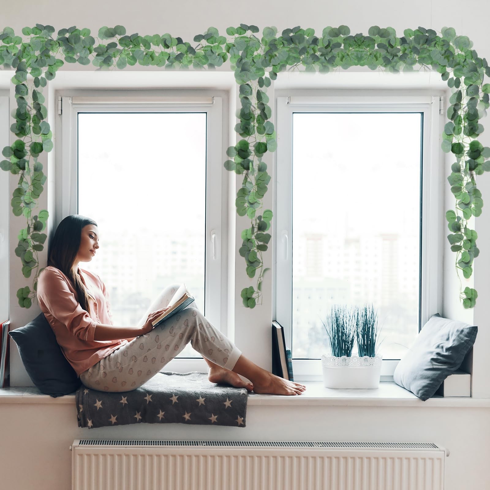Artificial Eucalyptus Vines Garland for Table Room Decor(9 Pack 60ft)