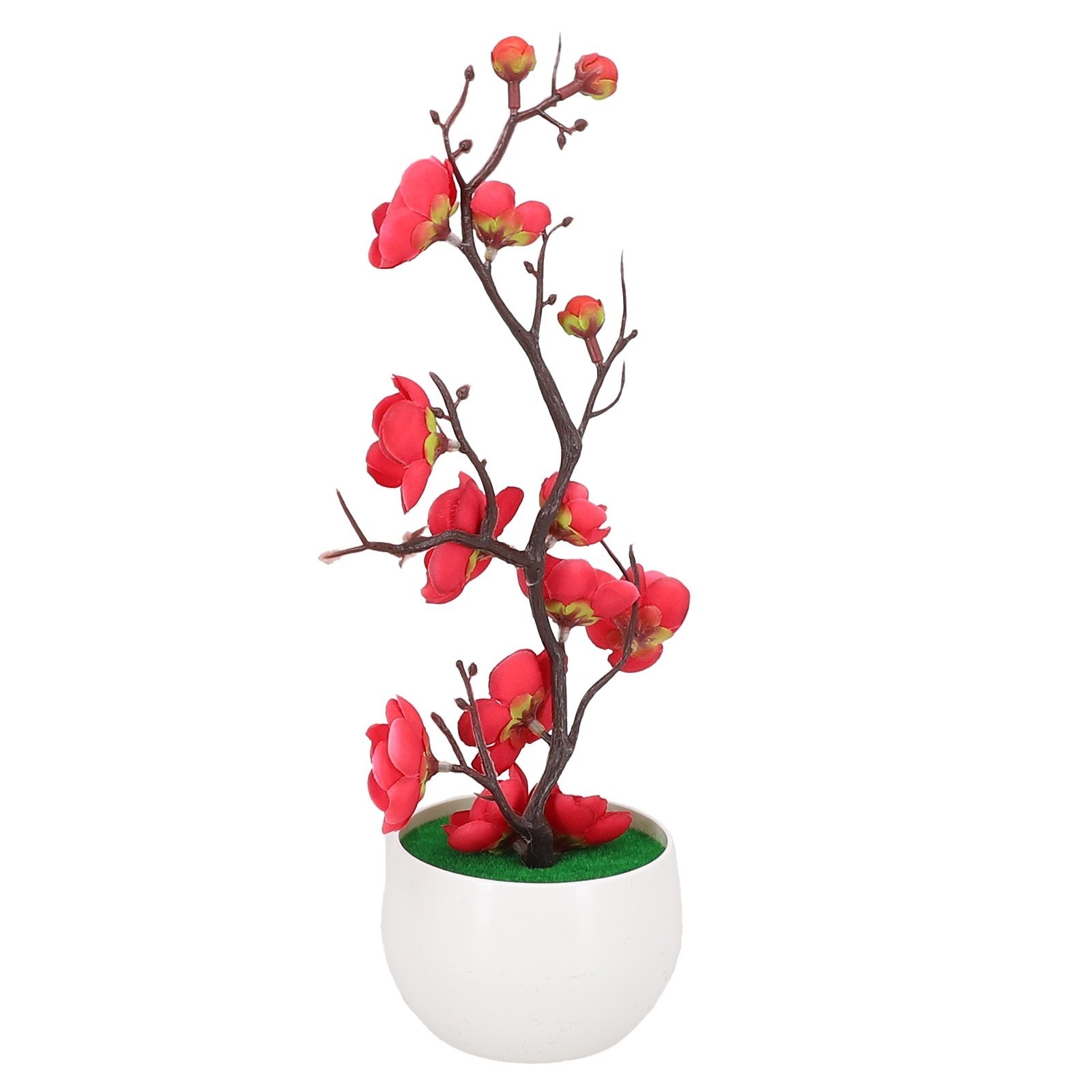 Plant Artificial Potted Flower Plastic Plum Blossom Decorative Garden Home