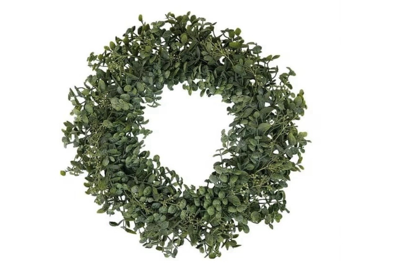 SEDLAV 18-Inch Indoor Artificial Boxwood Plant Wreath-Indoor Boxwood Wreath