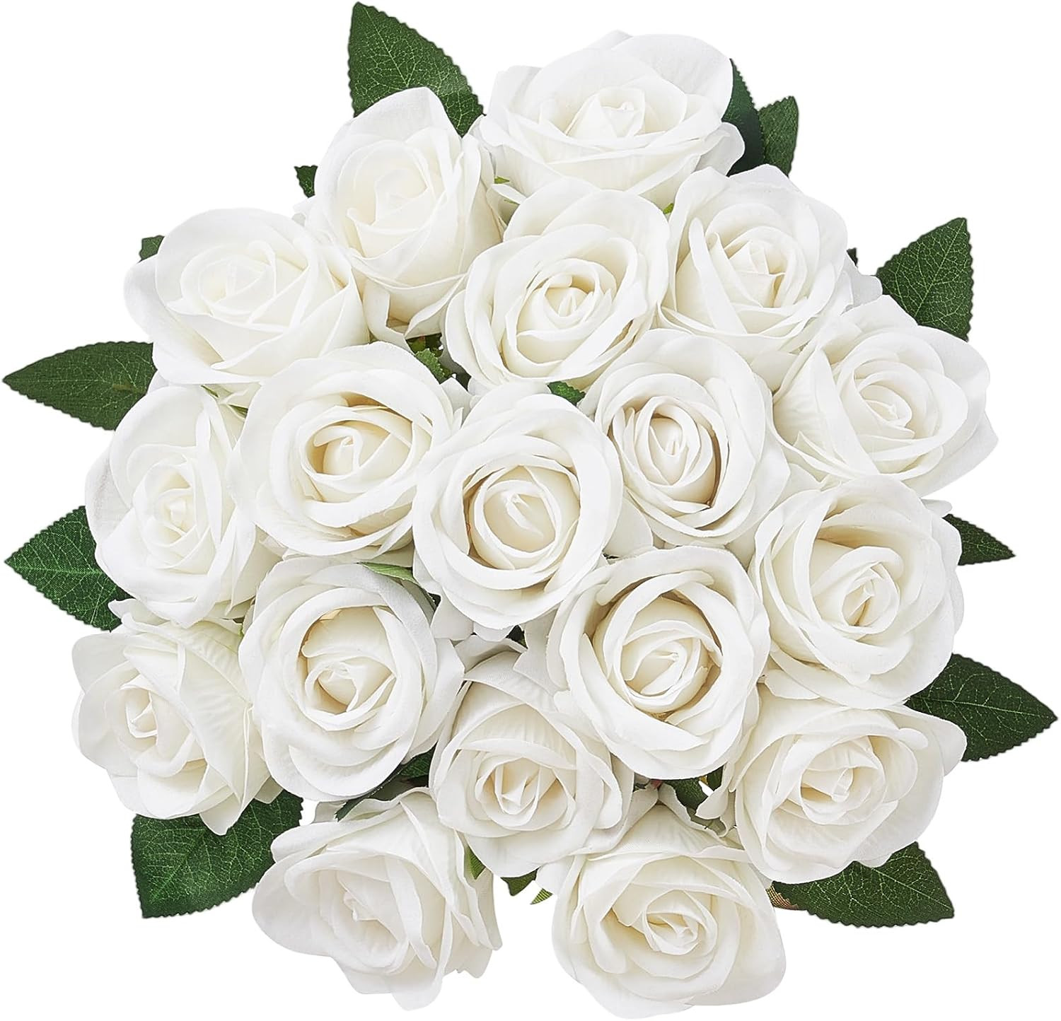 60 Pcs Realistic White Foam Roses for DIY Weddings & Home Decor Arrangements