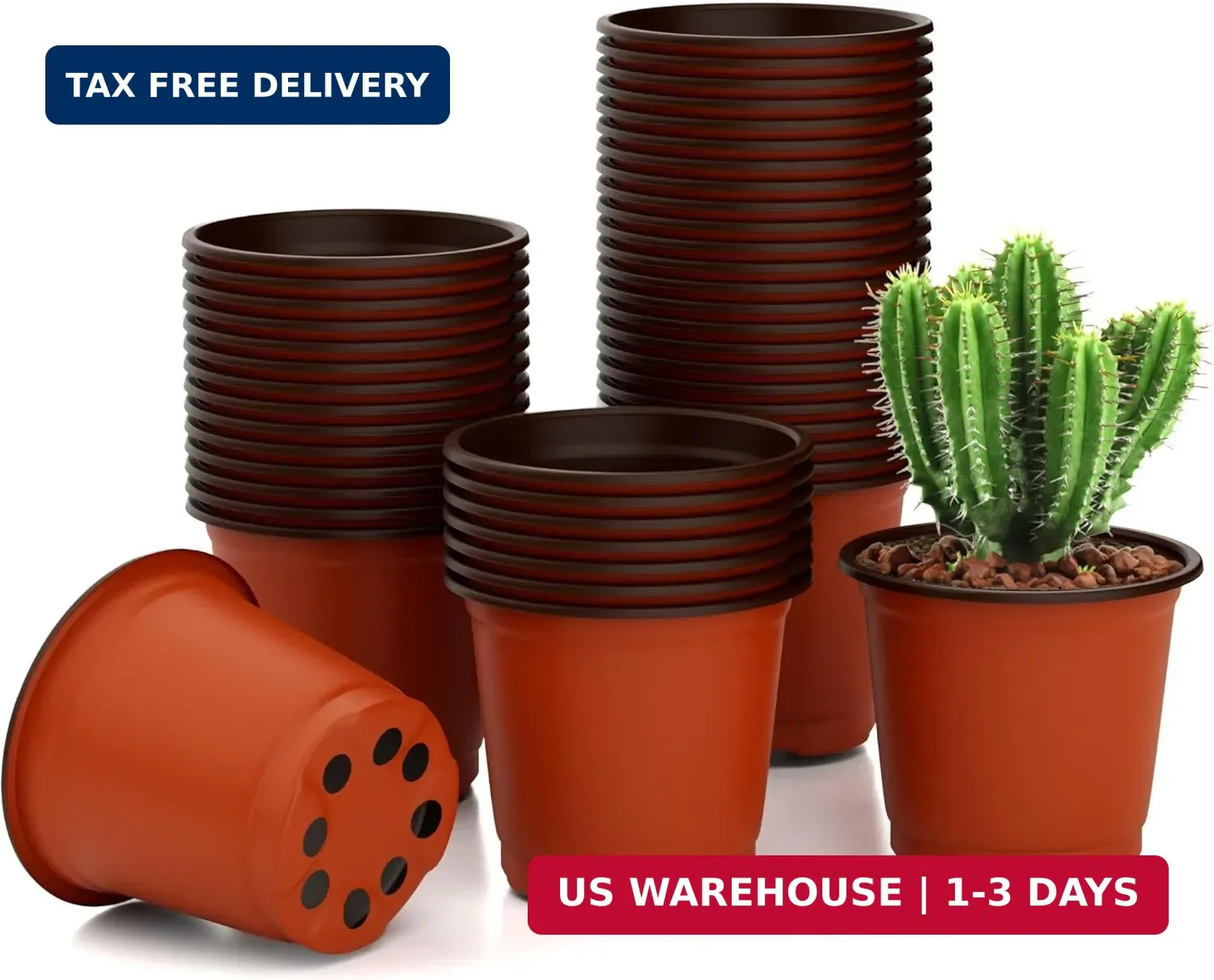 40 PCS Plant Nursery Pots 4 Inch Plant Seedling Pots with Drainage Holes Plastic