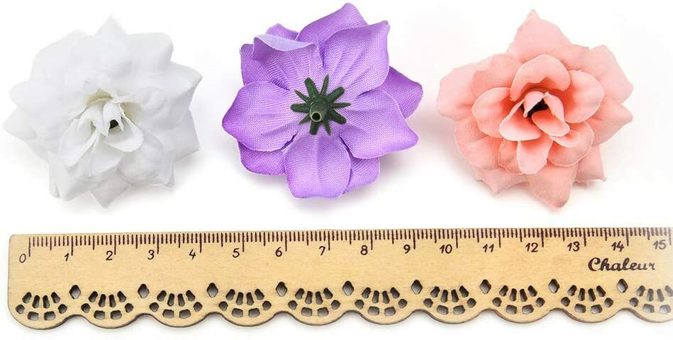 50Pcs Silk Artificial Fake Rose Flower Heads Bulk Craft Wedding Party Decor US