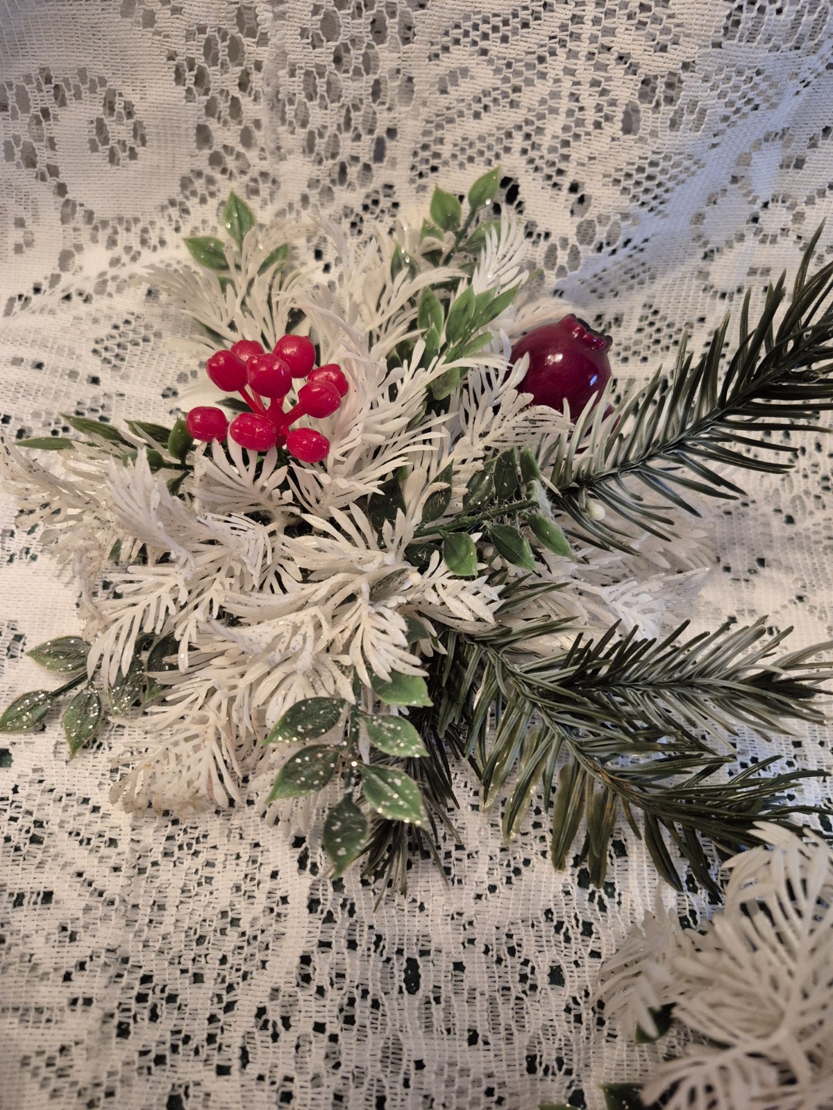 Set/3 Vintage Taper Candle Ring Christmas 5.5″ Winter Shabby