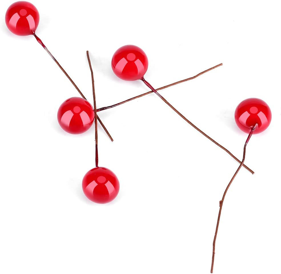 100 Artificial Cherries Lifelike Simulation Red Fake Berries Model for Crafts