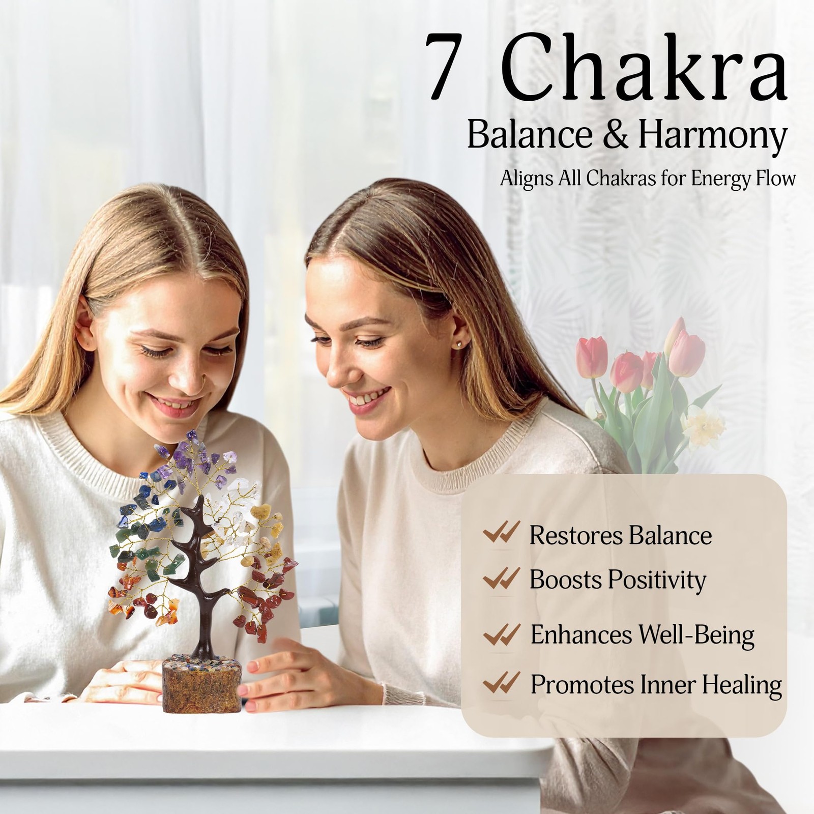 7 Chakra Tree of Life, Gemstone Tree, Gifts for , Crystal Home Decor, Healing…