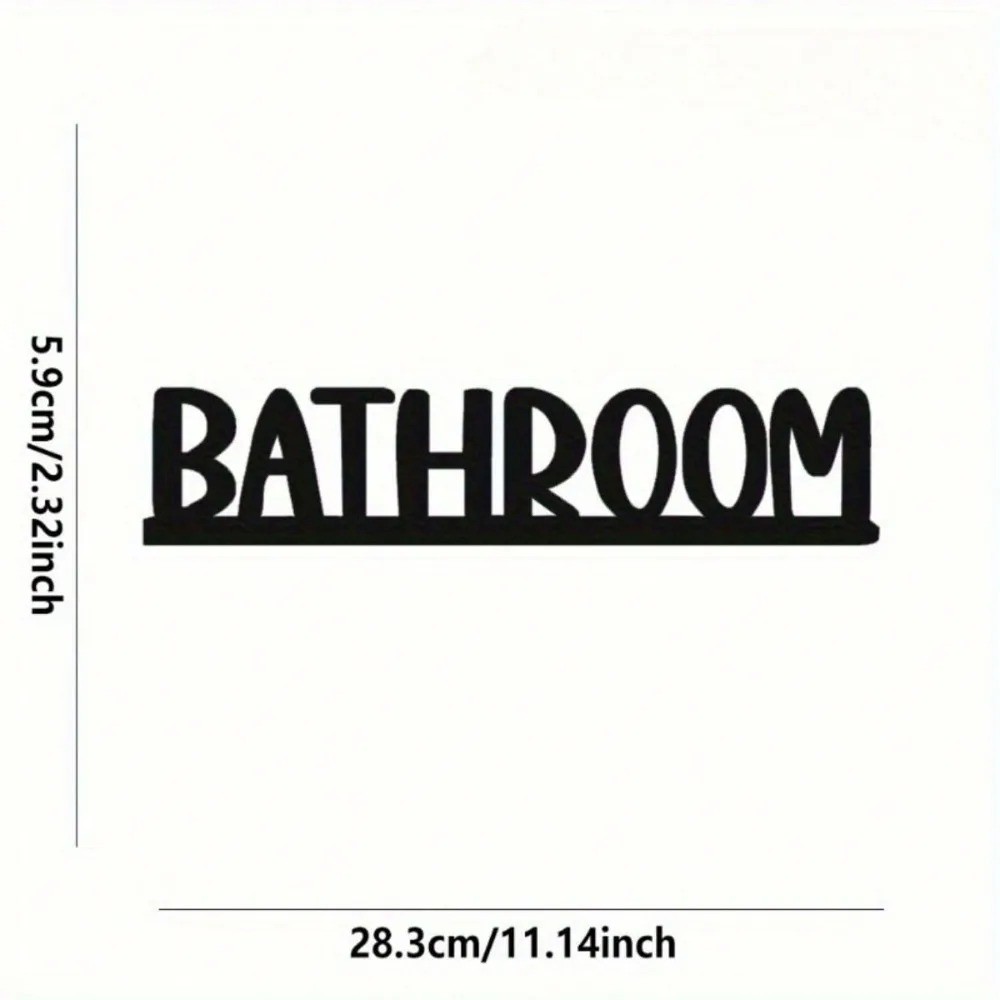 Modern Farmhouse Bathroom Wall Metal Sign – Over-The-Door Topper Décor