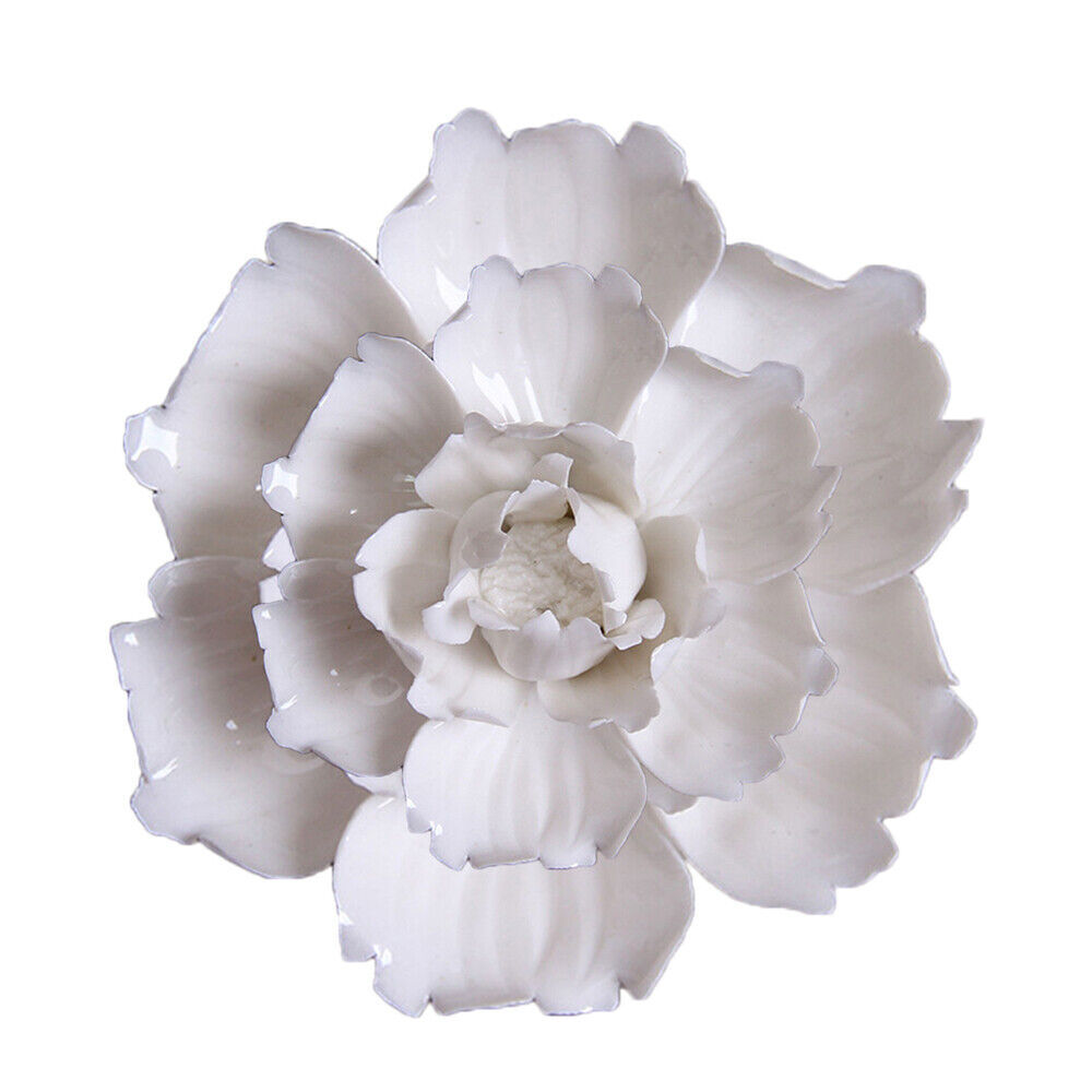 Handmade Wall Decor Living Room Bedroom 3D Hanging Wall Art Peony Ceramic Flower