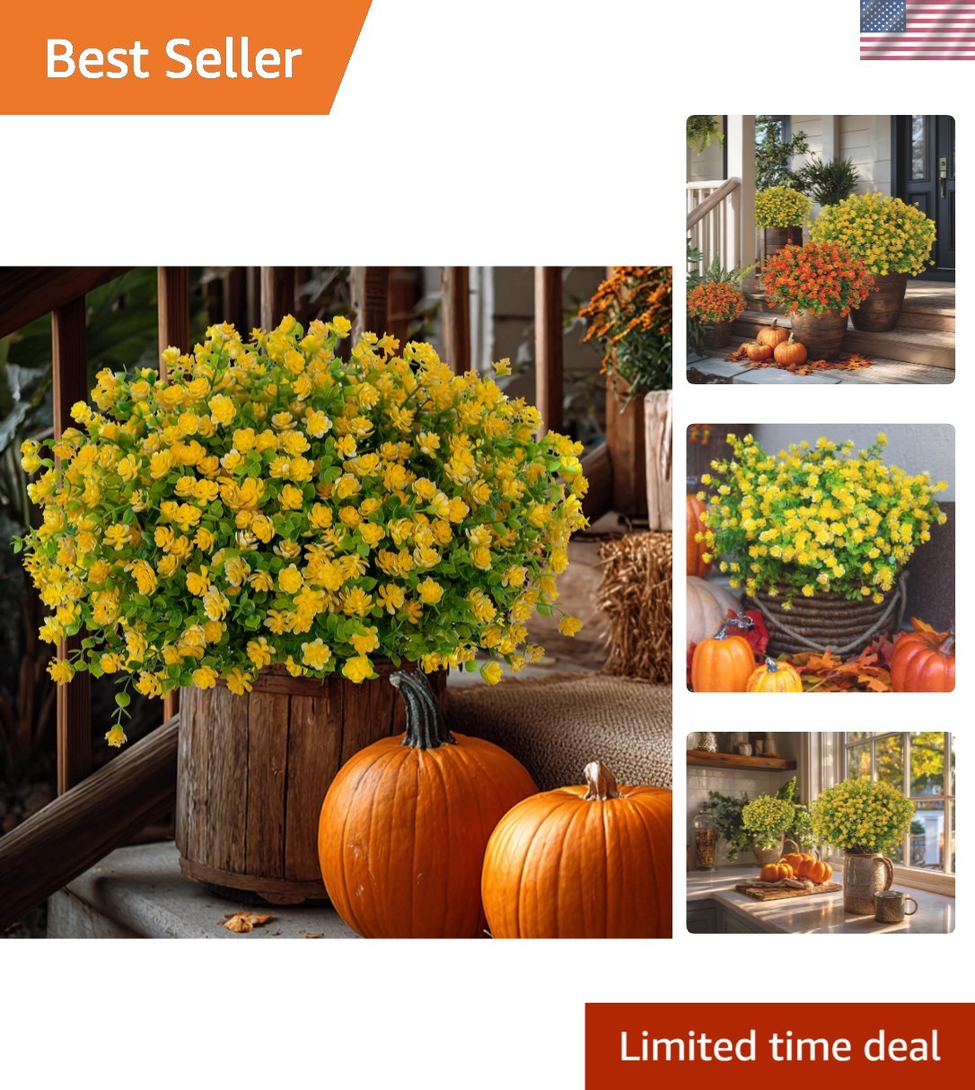 UV Resistant Faux Plastic Greenery – 12 Yellow Boxwood Bundles for Home Décor