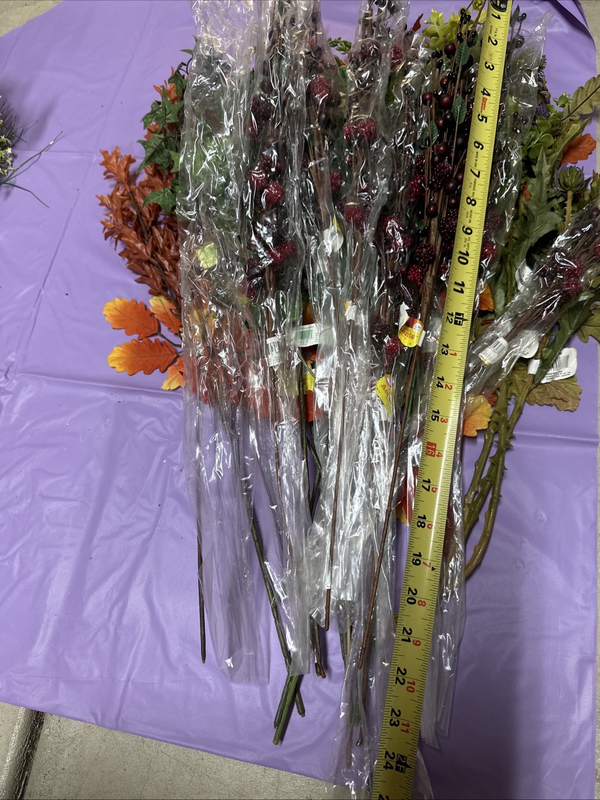 #A11 Lot 1 artificial flowers and leaves for decorations 3+ lbs