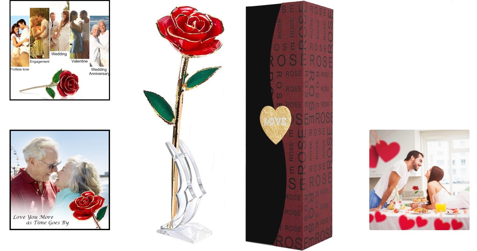 Unique 24K Gold Rose Gift Set with Transparent Stand – For All Occasions